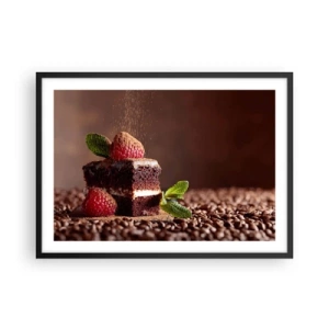 Poster în ramă neagră - Viața este dulce - 70x50 cm