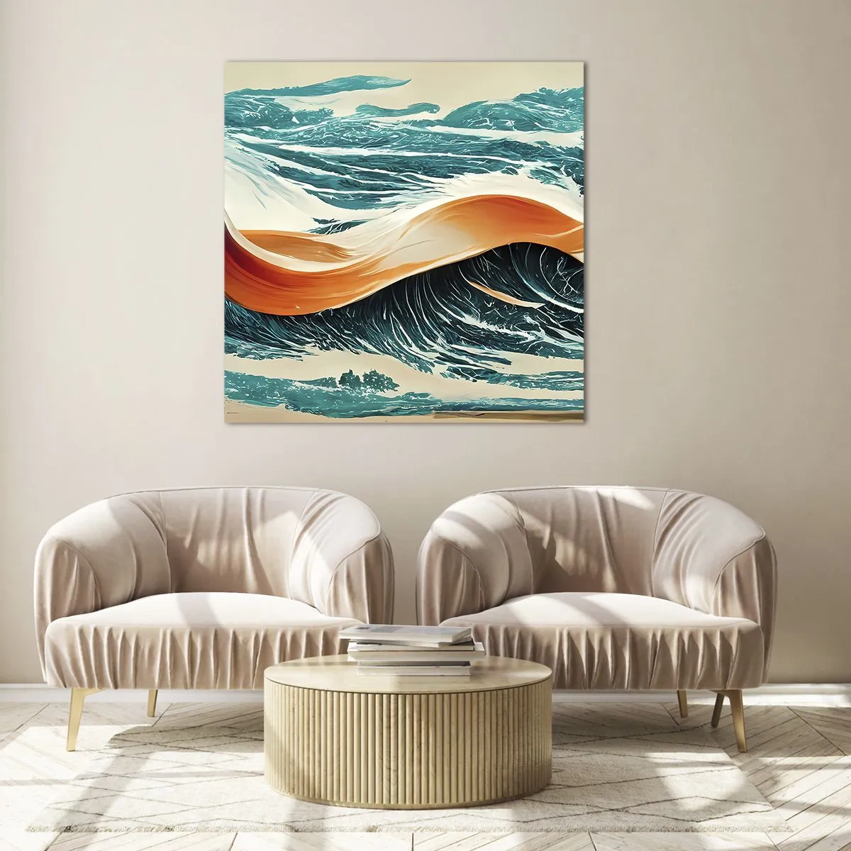 Tablou pe sticlă - Visul unui surfer - 30x30 cm