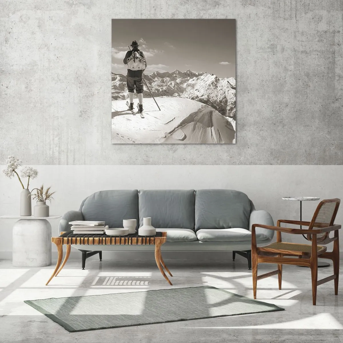 Tablou pe sticlă - Și munții sunt la fel - 50x50 cm