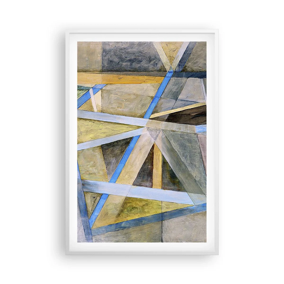 Poster în ramă albă - Drept sau de-a curmezișul? - 61x91 cm