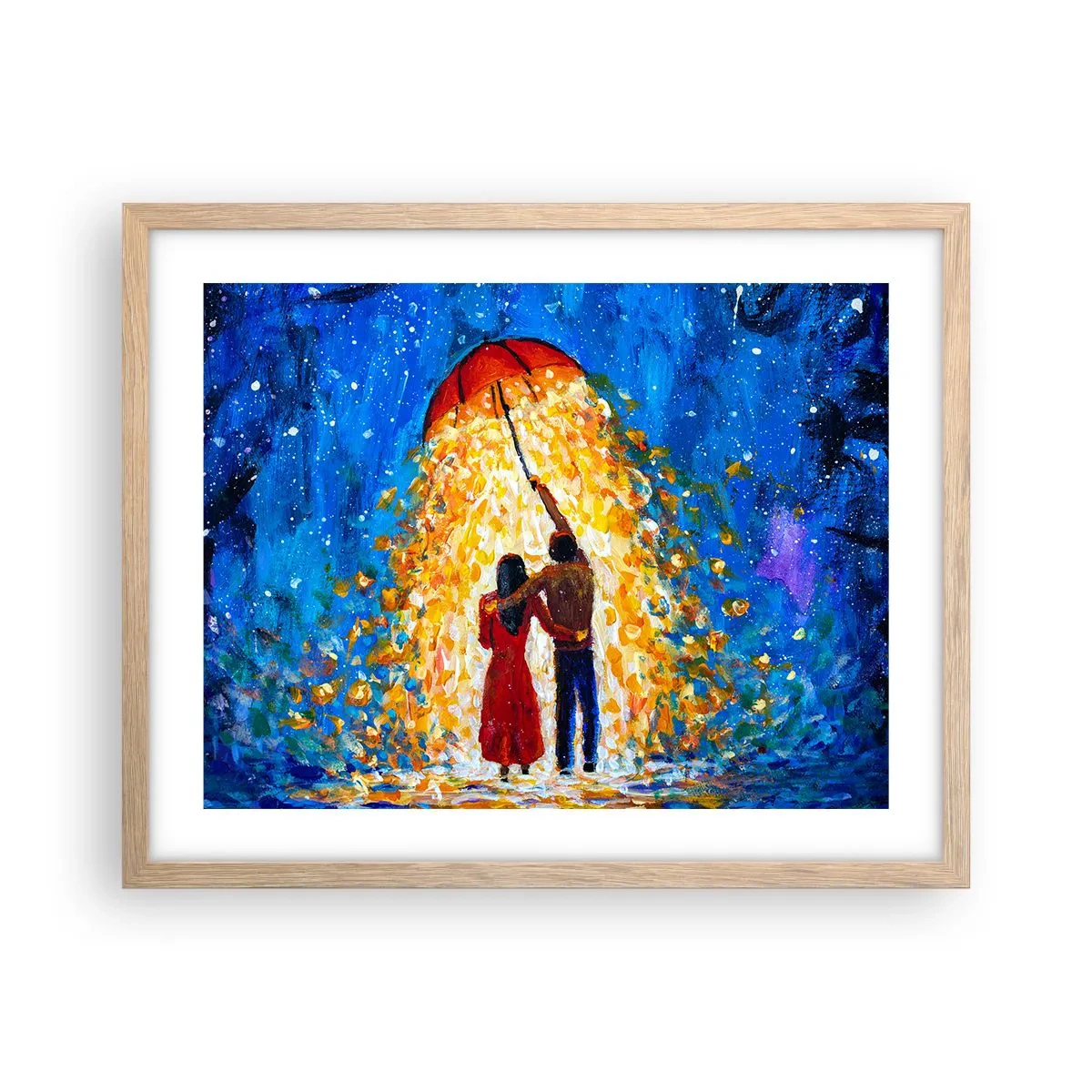 Poster în ramă de stejar deschis - Magia unei seri ploioase? - 50x40 cm