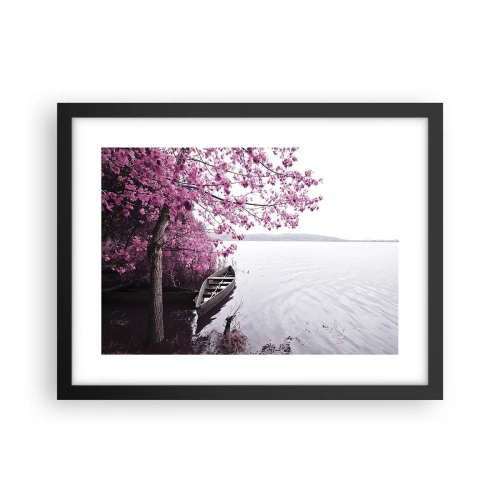 Poster în ramă neagră - În tăcerea roz - 40x30 cm