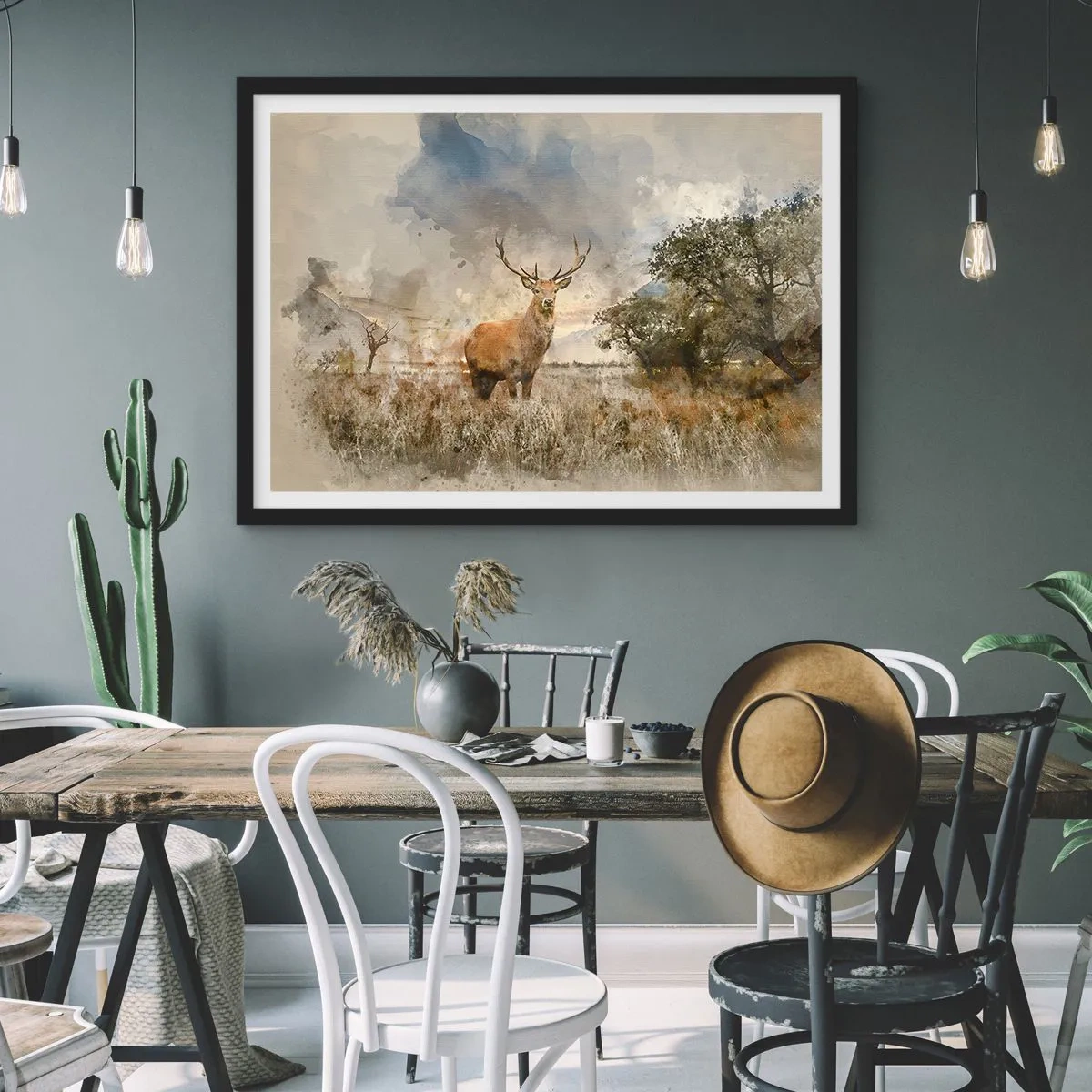 Poster în ramă neagră - Demnitate - putere - măreție - 100x70 cm