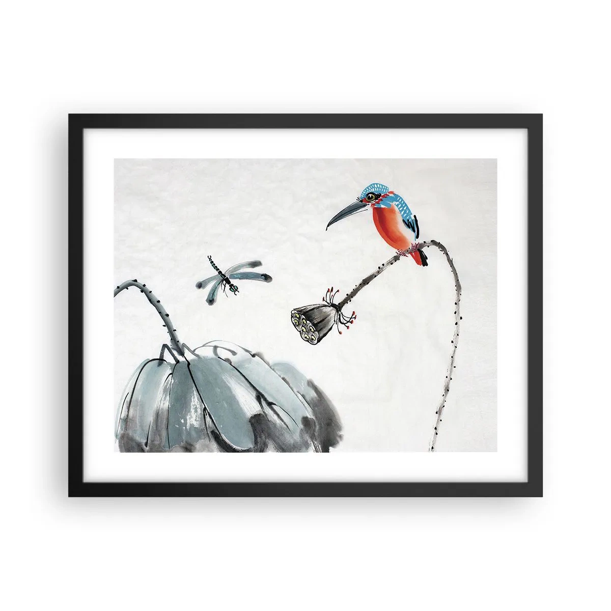 Poster în ramă neagră - Viața de pajiște - 50x40 cm