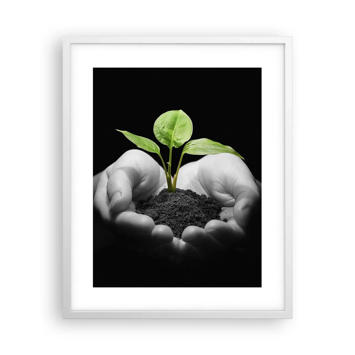 Poster în ramă albă - Iubesc natura, o protejez - 40x50 cm
