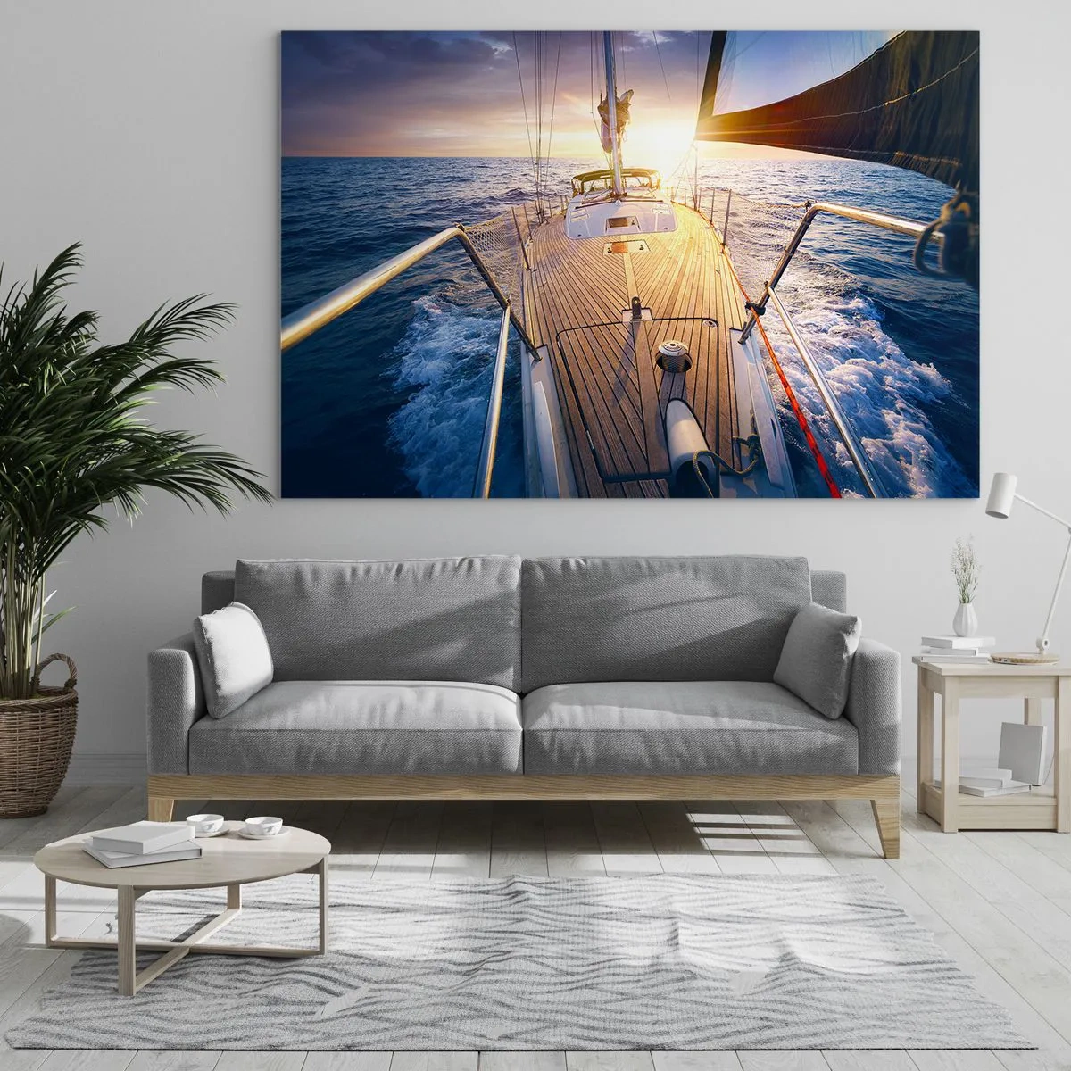 Tablou pe sticlă - Alergând pe valuri - 120x80 cm