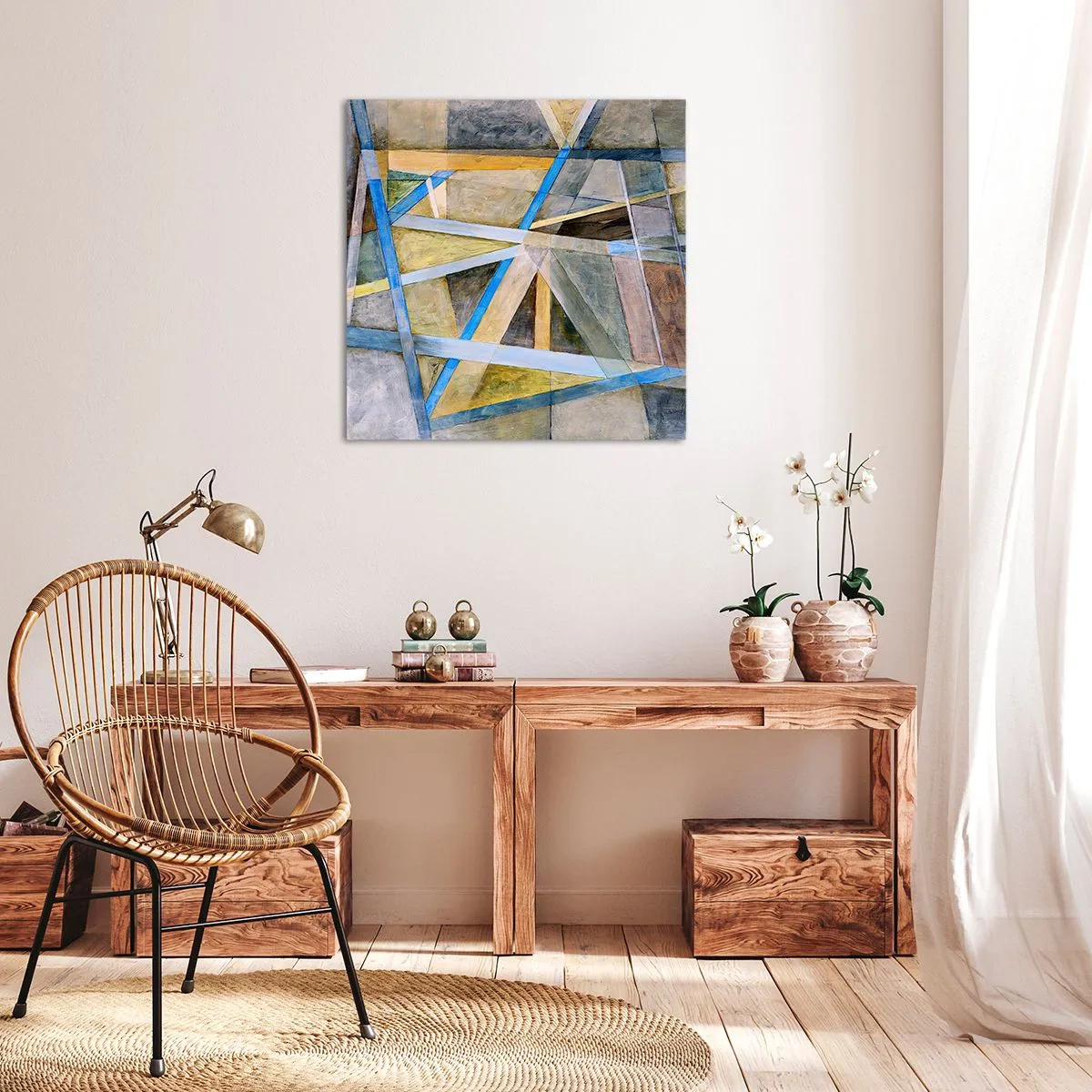 Tablou pe pânză - Drept sau de-a curmezișul? - 30x30 cm