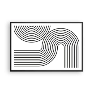 Poster în ramă neagră - Pe o curbă - 91x61 cm