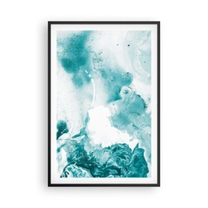 Poster în ramă neagră - Câmpii inundabile de albastru - 61x91 cm