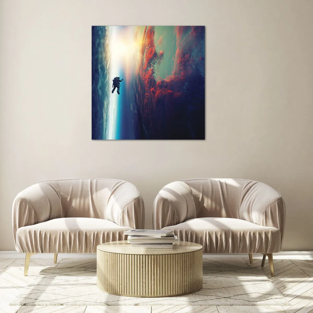 Tablou pe sticlă - Provocând universul - 50x50 cm