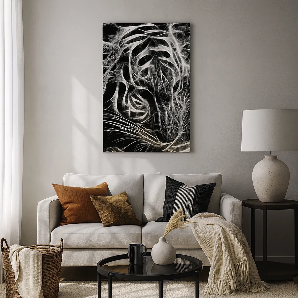 Tablou pe pânză - Un studiu al lejerității felinelor - 50x70 cm