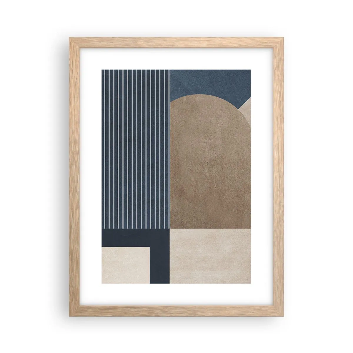 Poster în ramă de stejar deschis - Compoziție de simplitate și rotunjime - 30x40 cm