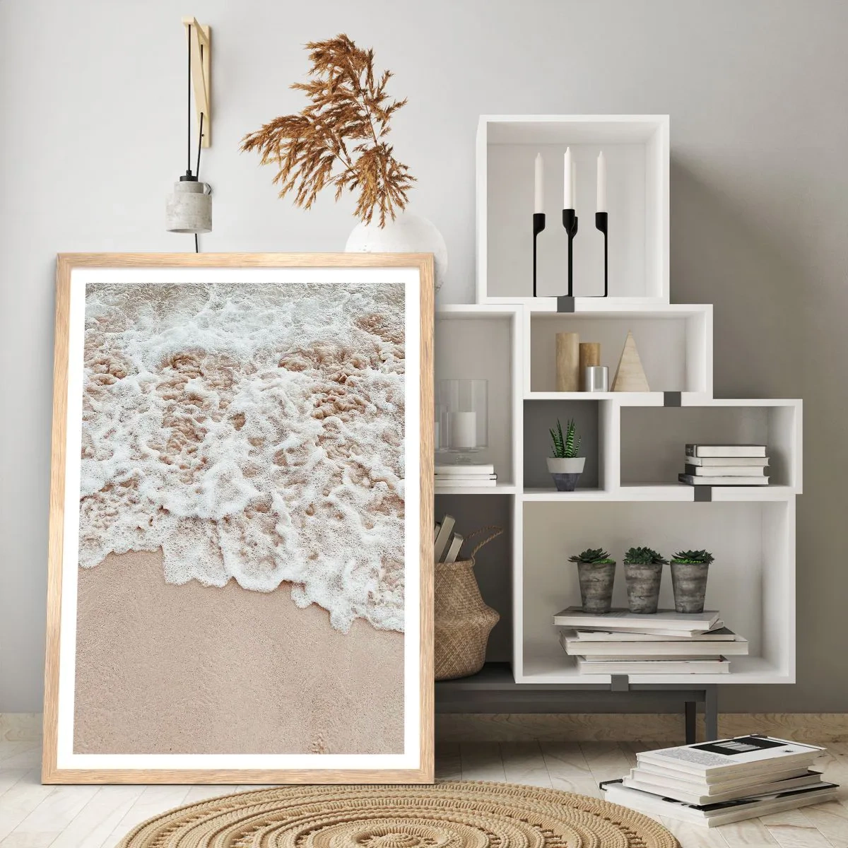 Poster în ramă de stejar deschis - Mă întorc imediat - 61x91 cm