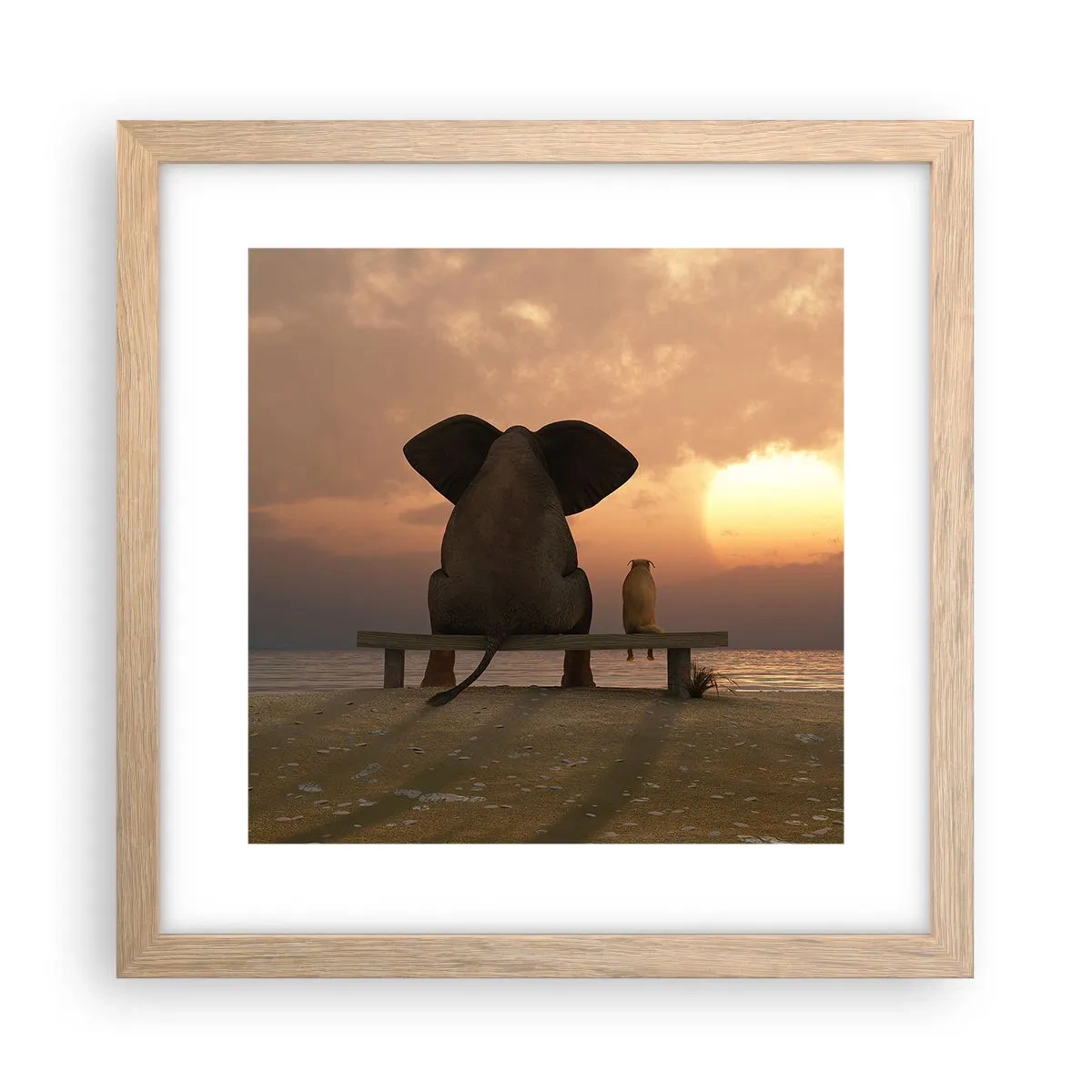 Poster în ramă de stejar deschis - Este bine să tăcem împreună - 30x30 cm