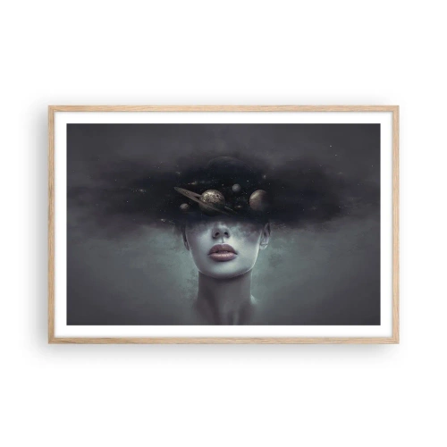 Poster în ramă de stejar deschis - Și planetele o iau razna... - 91x61 cm