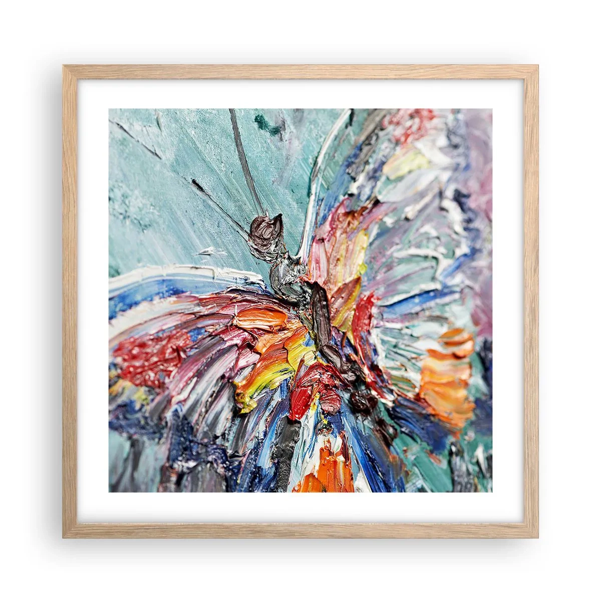 Poster în ramă de stejar deschis - Pictat de natura - 50x50 cm