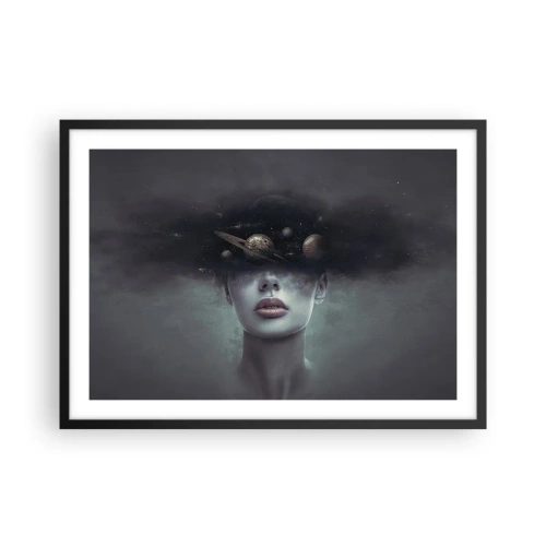 Poster în ramă neagră - Și planetele o iau razna... - 70x50 cm
