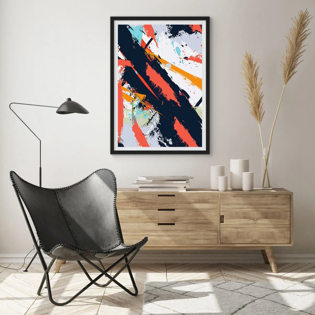 Poster în ramă neagră - Compoziție dinamică - 40x50 cm