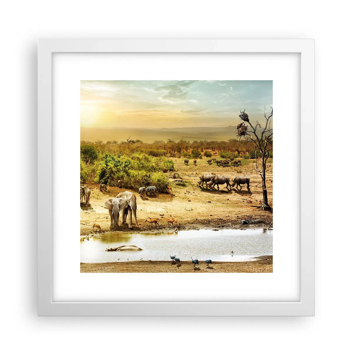 Poster în ramă albă - "Și din Eden curgea un râu..." - 30x30 cm