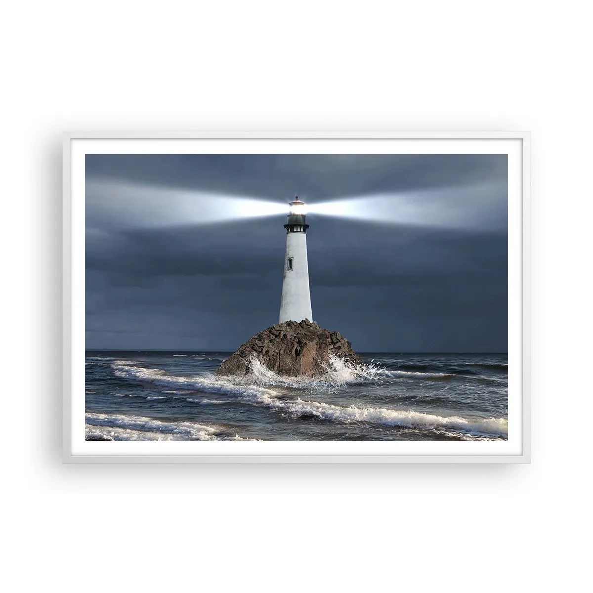 Poster în ramă albă - Aici... aici...! - 100x70 cm