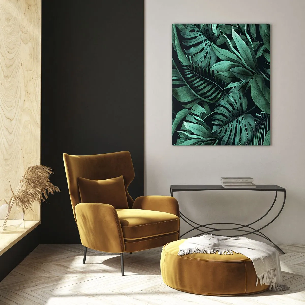Tablou pe sticlă - Profunzimea verdelui tropical - 50x70 cm