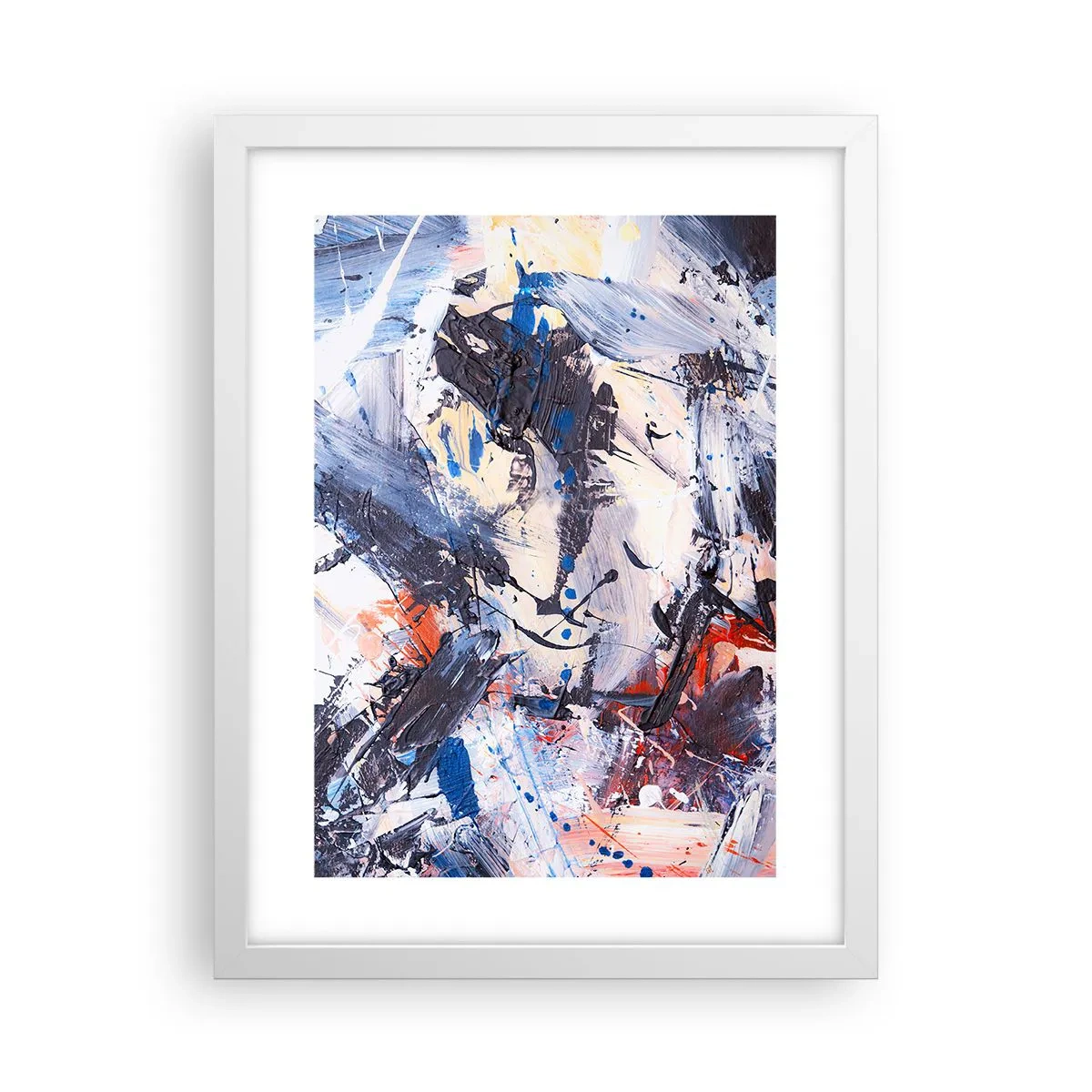 Poster în ramă albă - Dansul nebun al abstracției - 30x40 cm