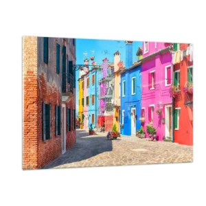 Tablou pe sticlă - Orașul "Sub papagali" - 120x80 cm