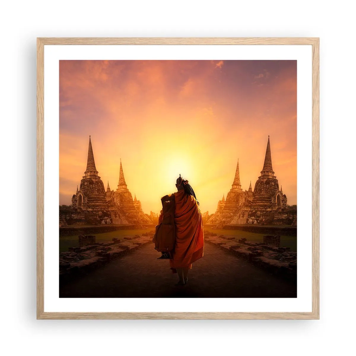 Poster în ramă de stejar deschis - În pace prin eternitate - 60x60 cm