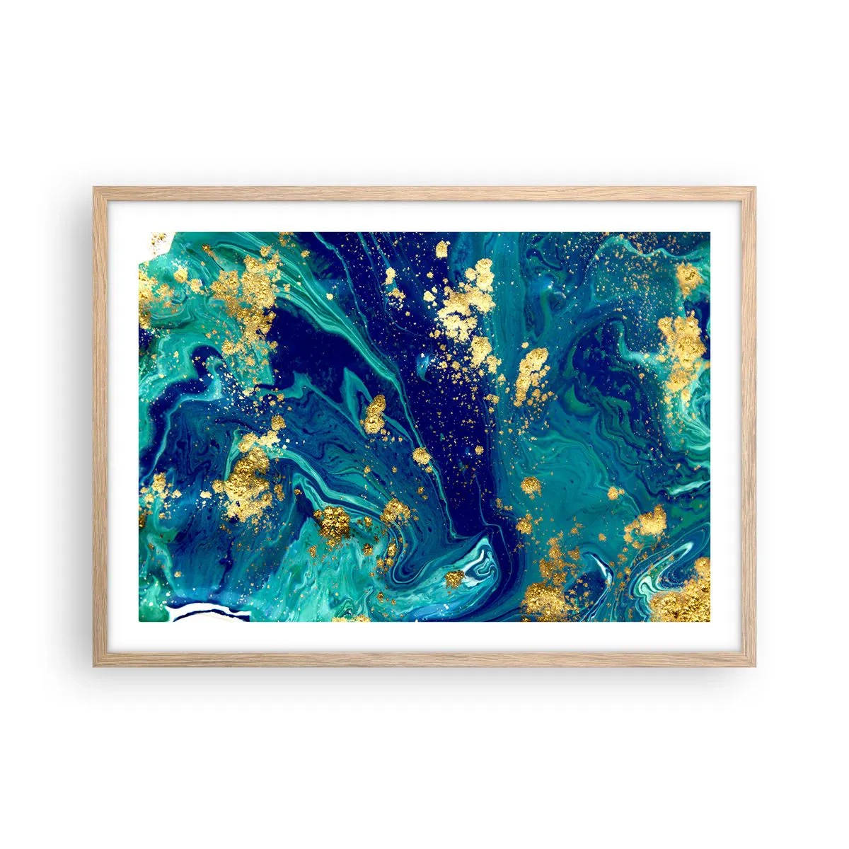 Poster în ramă de stejar deschis - Petale de soare  - 70x50 cm