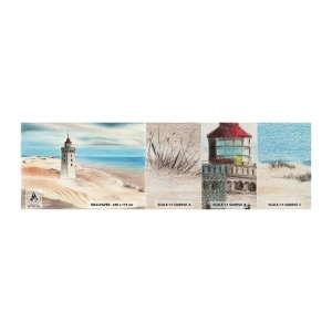 Mostră tapet Premium Canvas - Privind mereu marea - Far, plajă, Mare - 100x30 cm