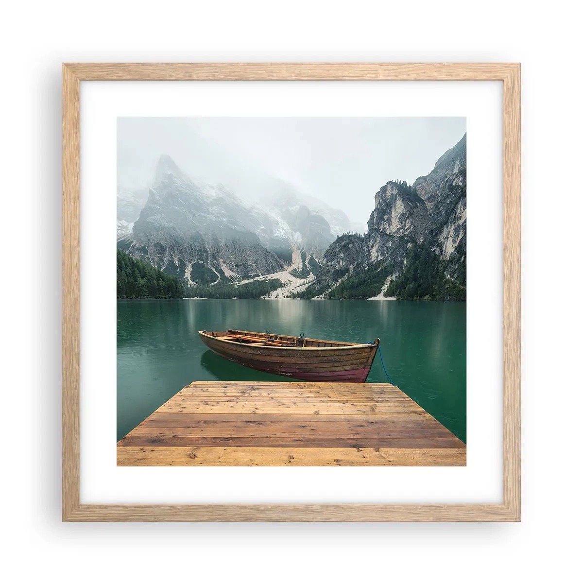 Poster în ramă de stejar deschis - Și frunțile mândre - 40x40 cm