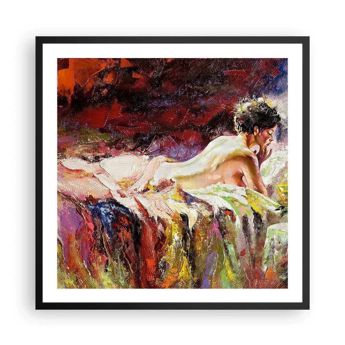 Poster în ramă neagră - Venus în gând - 60x60 cm