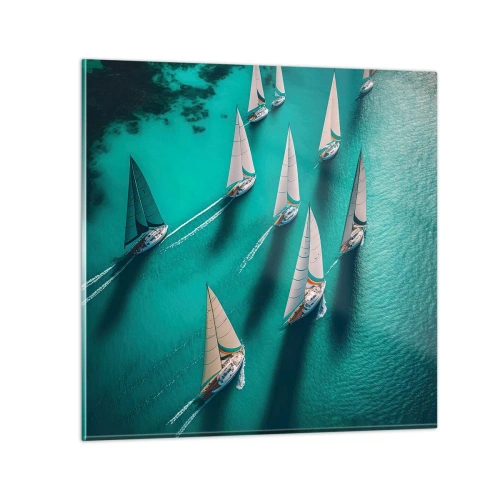 Tablou pe sticlă - Cursa cu vântul - 60x60 cm