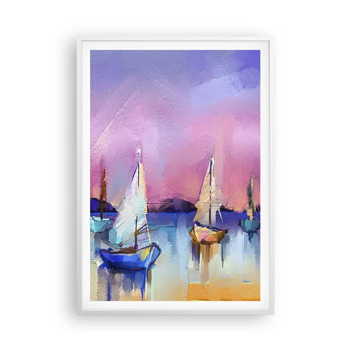 Poster în ramă albă - Direcția: ape largi - 70x100 cm