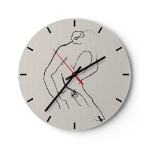 Ceas de perete - Ceas pe sticlă - Schiță intimă - 40x40 cm
