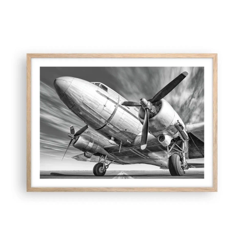 Poster în ramă de stejar deschis - Întotdeauna gata de zbor - 70x50 cm