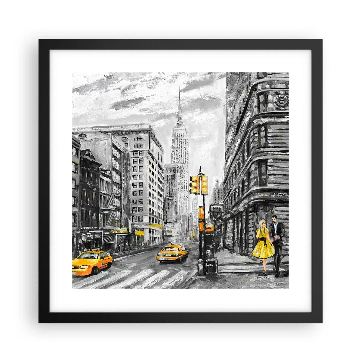 Poster în ramă neagră - O poveste din New York - 40x40 cm