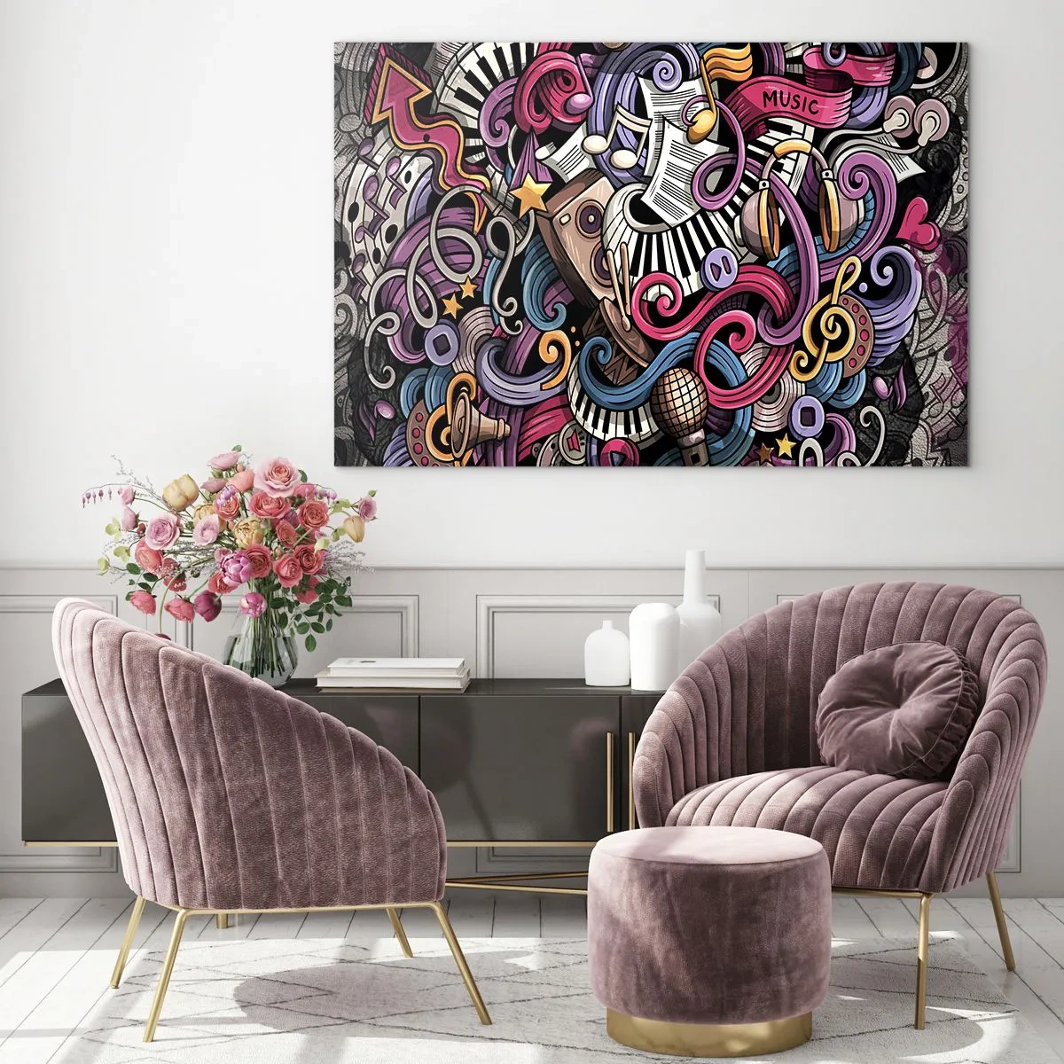 Tablou pe sticlă - Melodie complicată - 120x80 cm