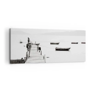 Tablou pe pânză - Peste apă liniștită și limpede - 120x50 cm