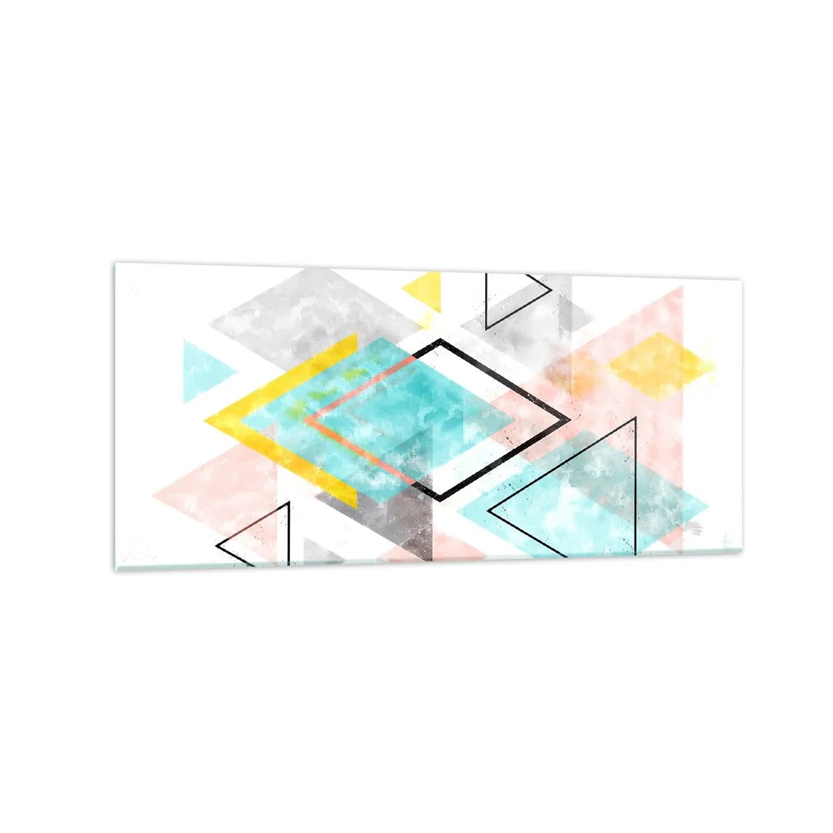Tablou pe sticlă - Joc geometric - 120x50 cm