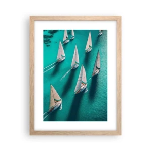 Poster în ramă de stejar deschis - Cursa cu vântul - 30x40 cm