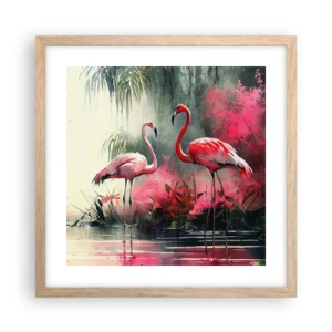 Poster în ramă de stejar deschis - O lecție de farmec natural - 40x40 cm