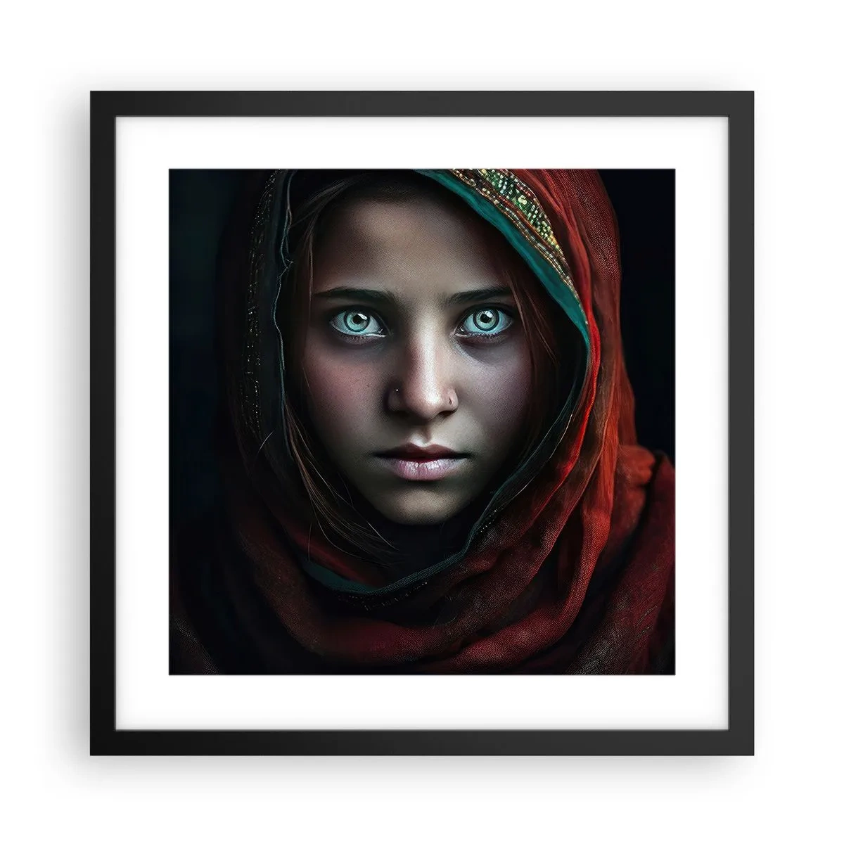 Poster în ramă neagră - Prințesa orientală - 40x40 cm