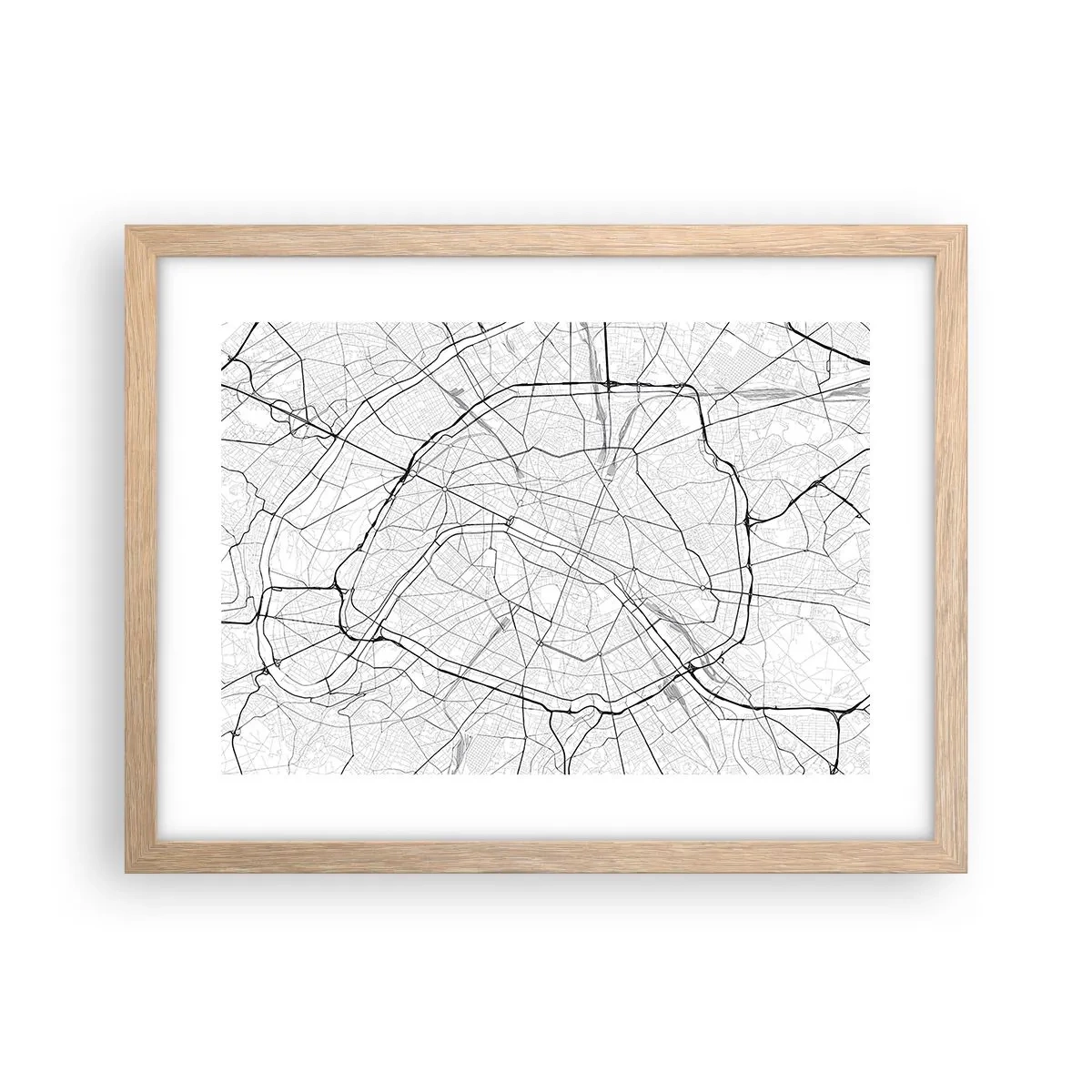 Poster în ramă de stejar deschis - Floarea Parisului - 40x30 cm