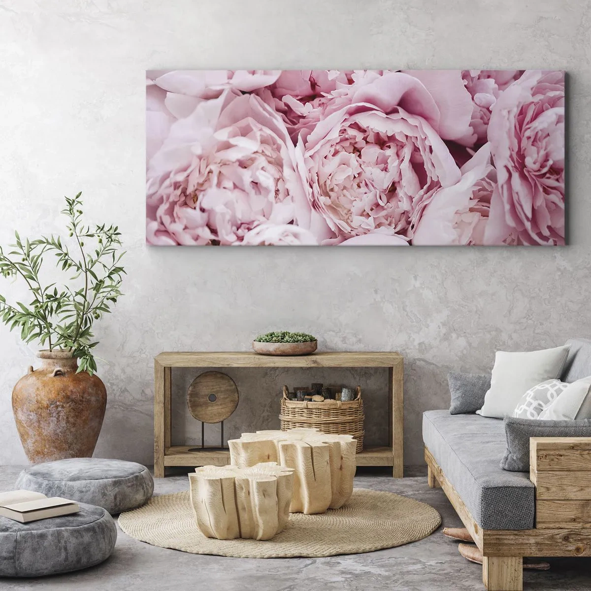 Tablou pe pânză - Îmbrățișate și parfumate - 100x40 cm