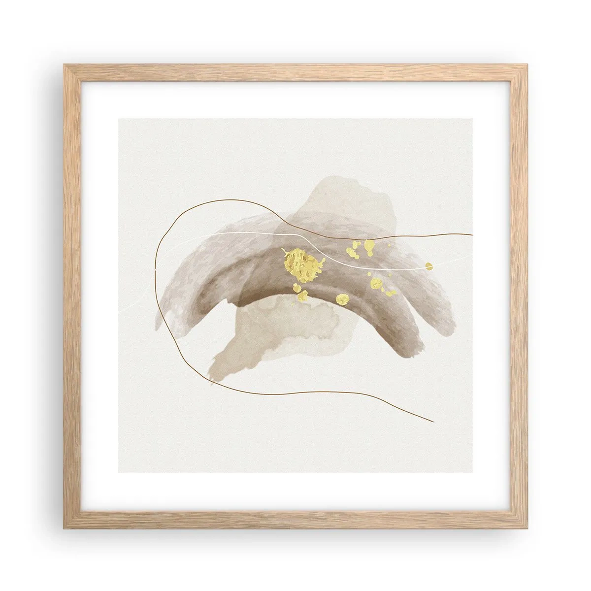 Poster în ramă de stejar deschis - Întâlnite în spațiu - 40x40 cm