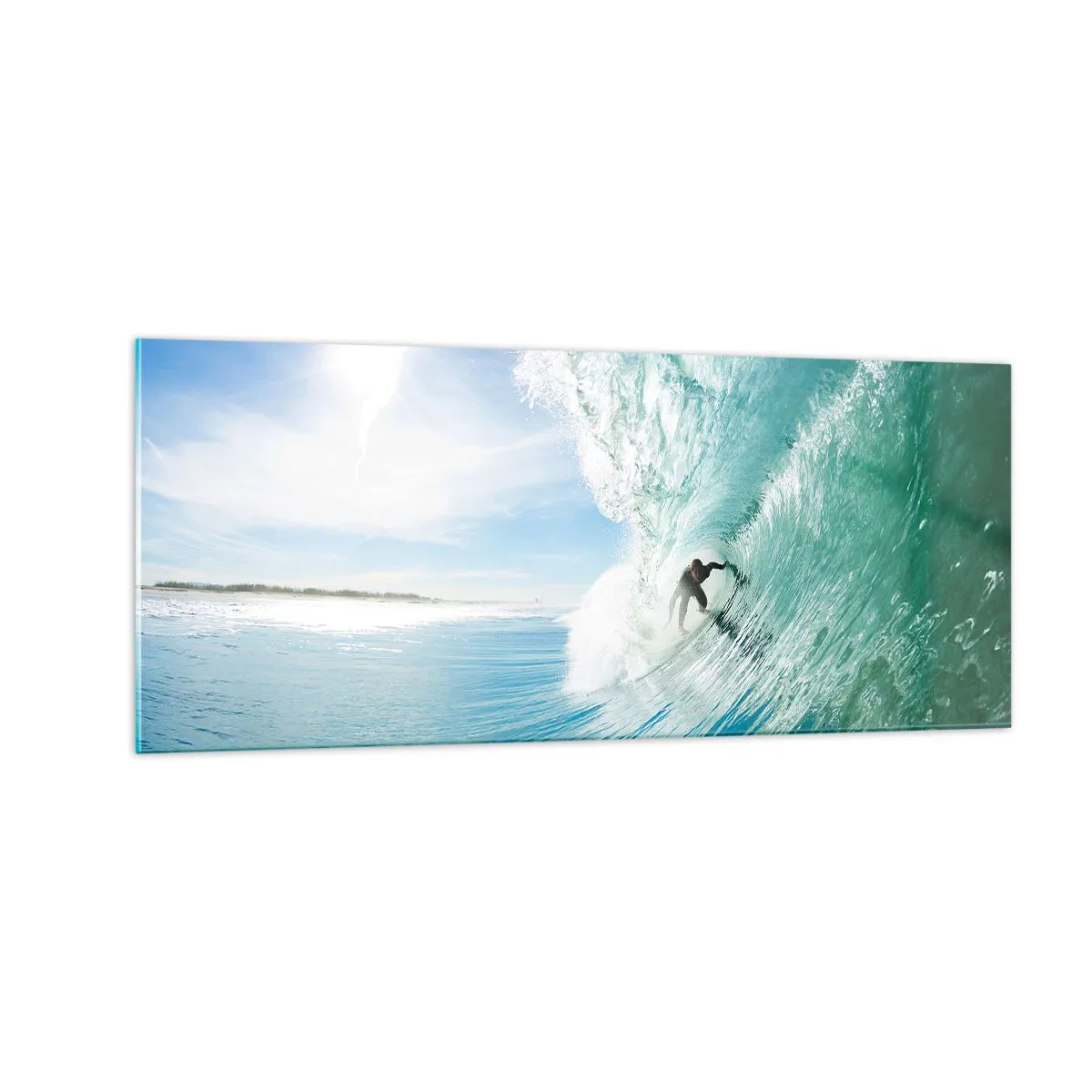 Tablou pe sticlă - Întotdeauna pe val - 100x40 cm