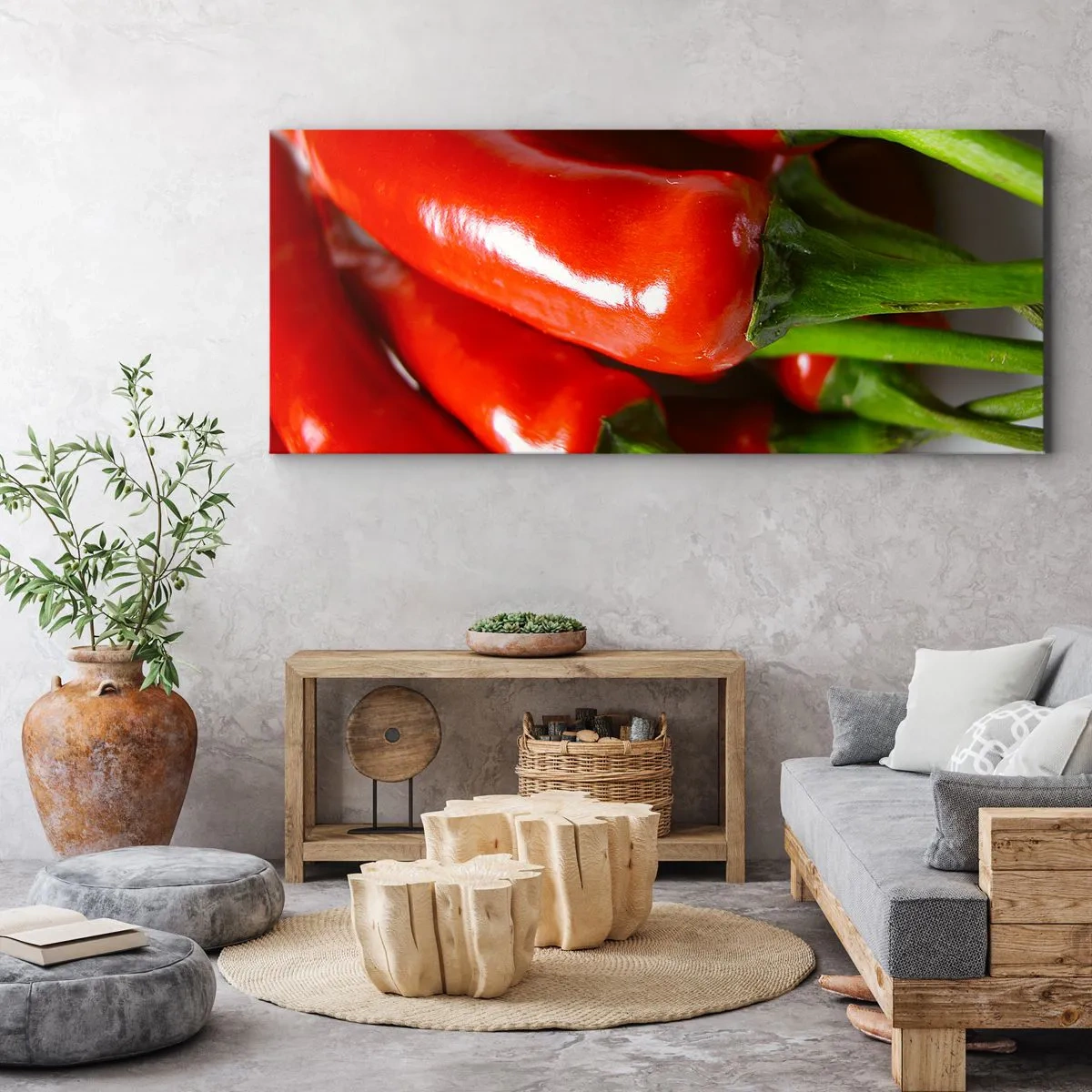 Tablou pe pânză - Suculent, strălucitor, neted - 90x30 cm