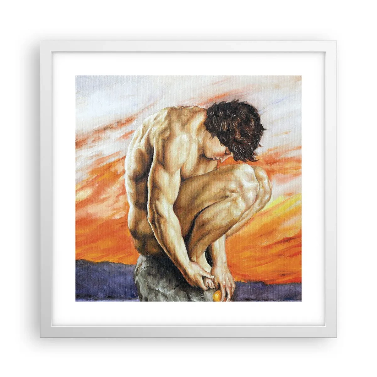 Poster în ramă albă - Ascultându-se pe sine - 40x40 cm