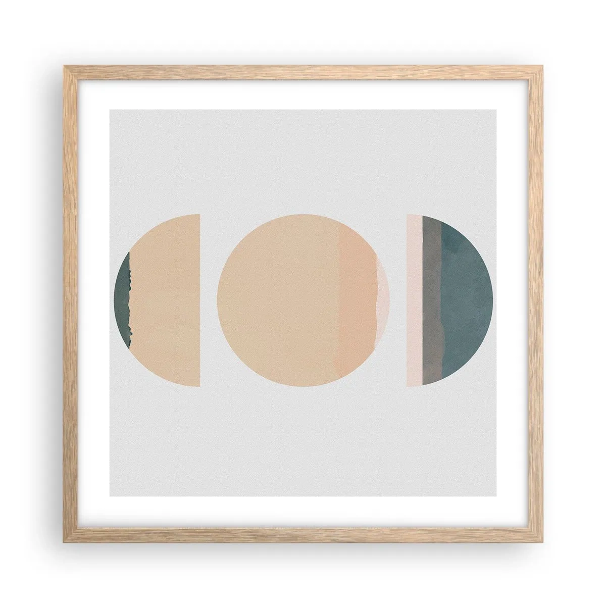 Poster în ramă de stejar deschis - Roată cu roată - 50x50 cm